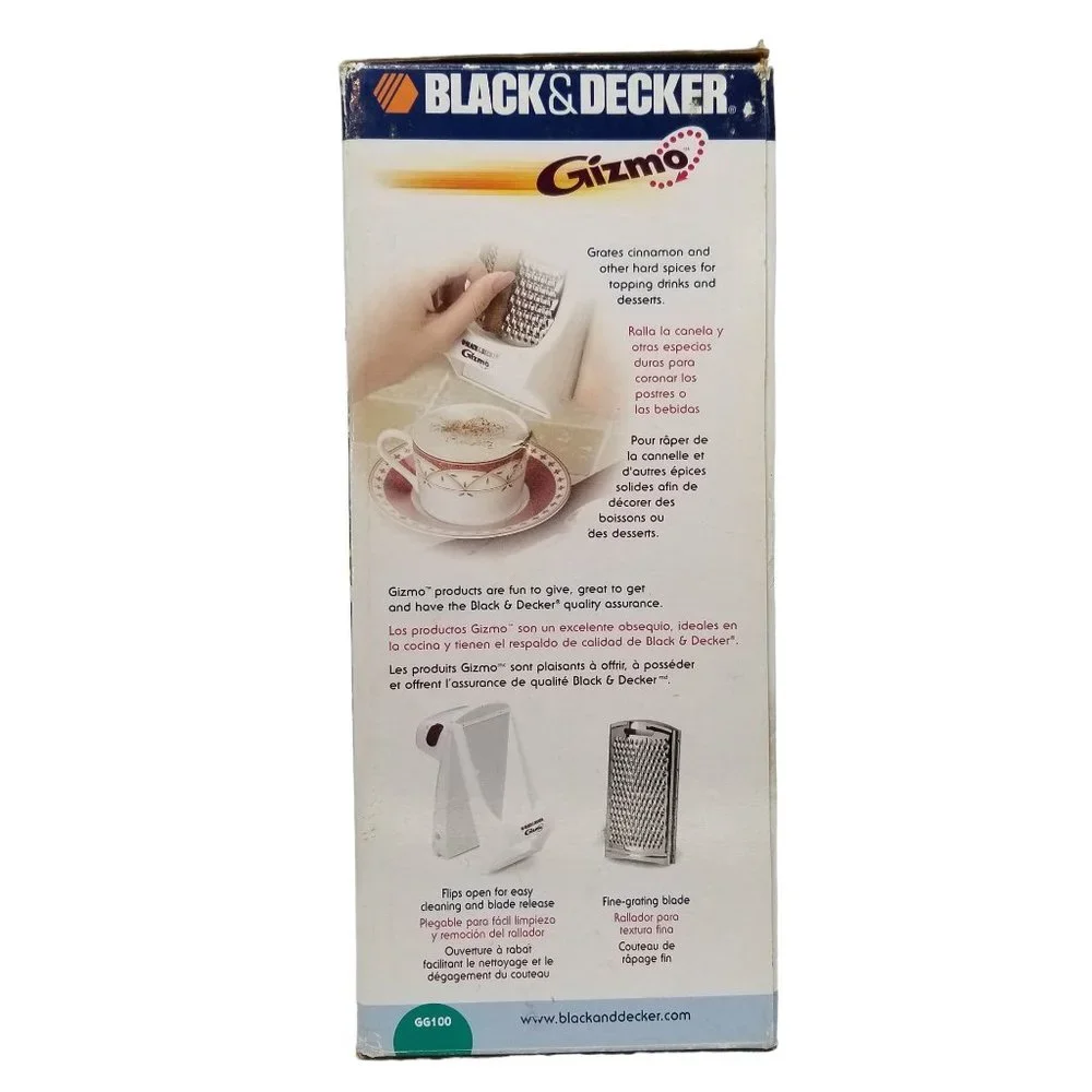 Black Decker Gizmo Automatic Grater GG100 White Cordless
